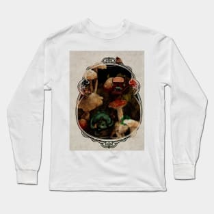 Sir Pinkerton’s Magic Circus & Petting Zoo Wagon in Mushroom Forest with a napping baby dragon Long Sleeve T-Shirt